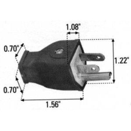 EATON WIRING DEVICES Black Grounded Plug SA399